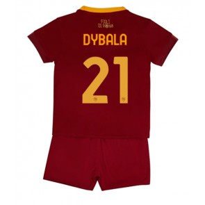 AS Roma Paulo Dybala #21 Hjemmedraktsett Barn 2022-23 Kortermet (+ Korte bukser)
